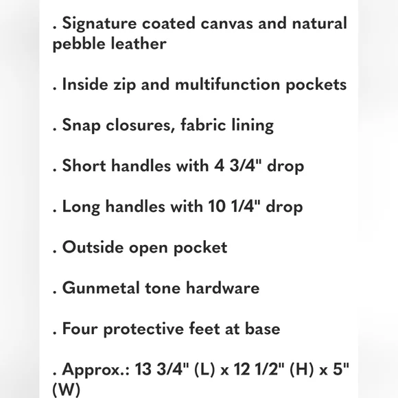 Coach Hudson Double Handle Tote, Handbag NWT - Picture 7 of 12